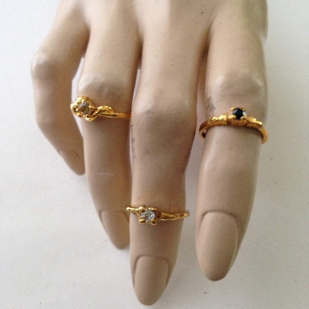 - Vintage 3pc Gold Tiny  Rings (size 5-6)