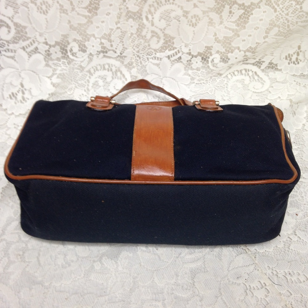 Authentic Fendi, Blue Canvas Handbag-Crossbody