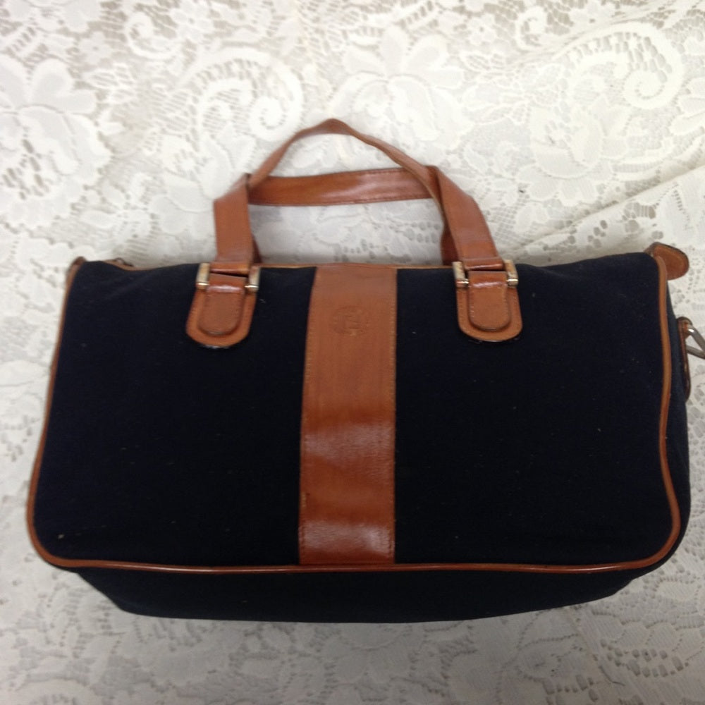 Authentic Fendi, Blue Canvas Handbag-Crossbody
