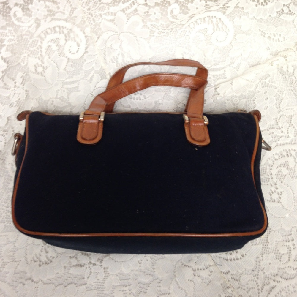 Authentic Fendi, Blue Canvas Handbag-Crossbody
