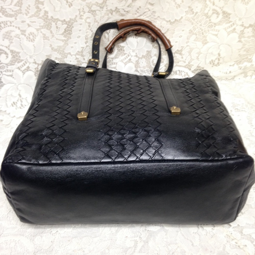 Bottega Veneta Black-Leather Tote Handbag