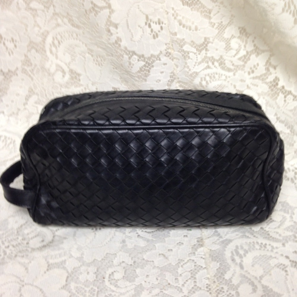Vintage Bottega Veneta Black-Leather Pouch