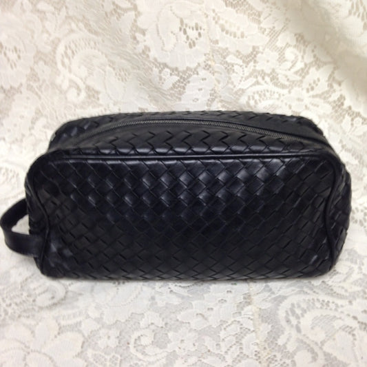 Vintage Bottega Veneta Black-Leather Pouch