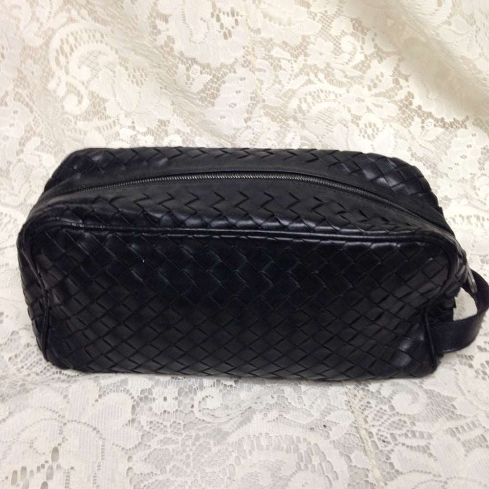 Vintage Bottega Veneta Black-Leather Pouch
