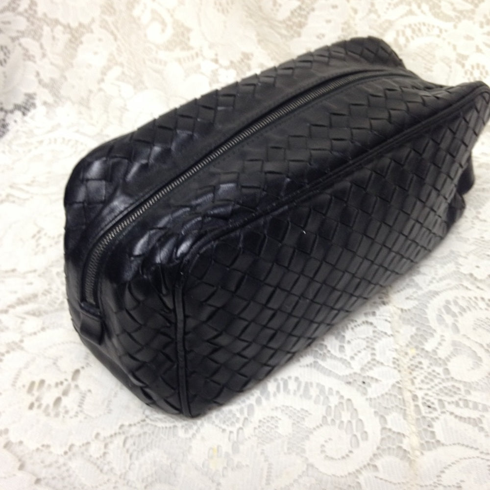 Vintage Bottega Veneta Black-Leather Pouch