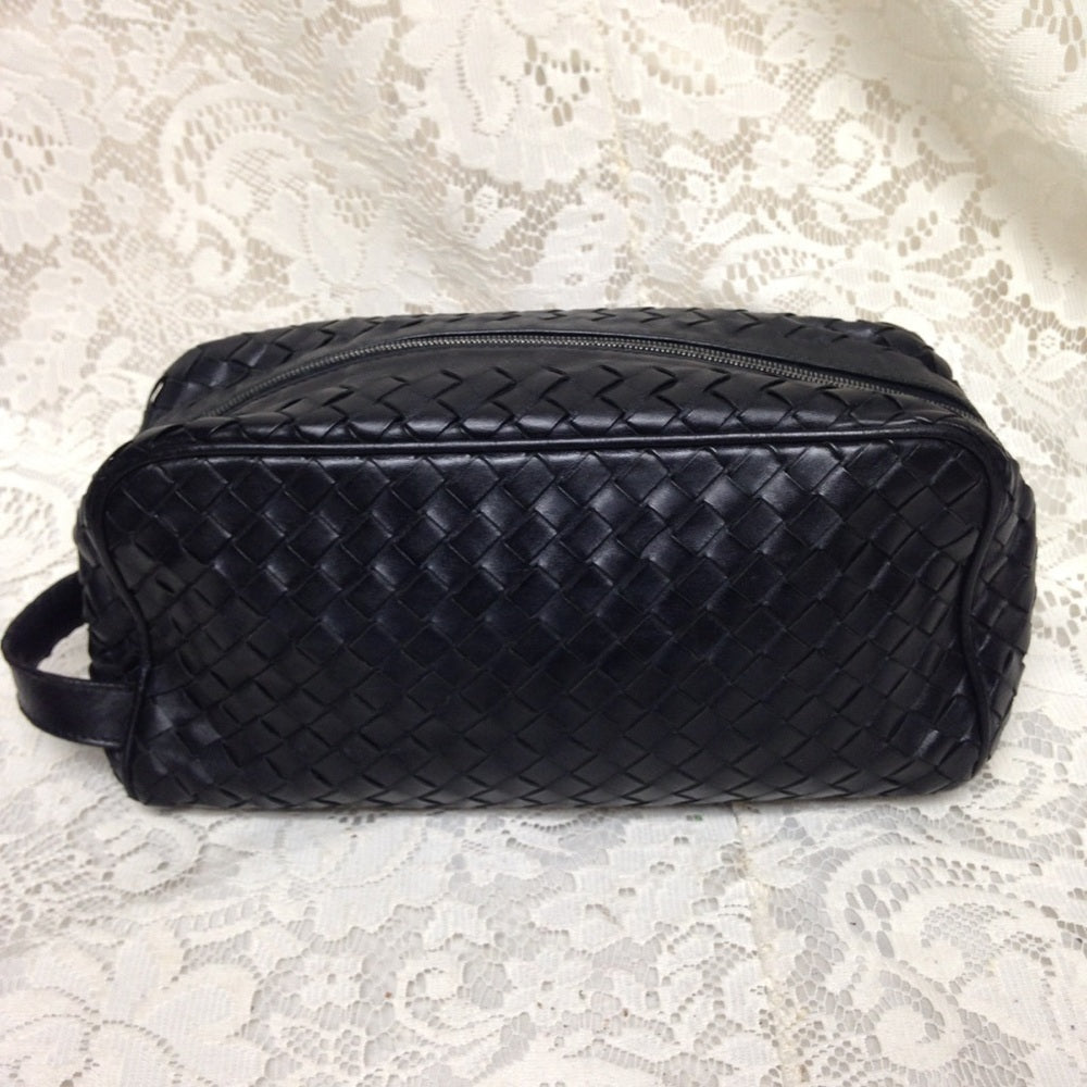 Vintage Bottega Veneta Black-Leather Pouch