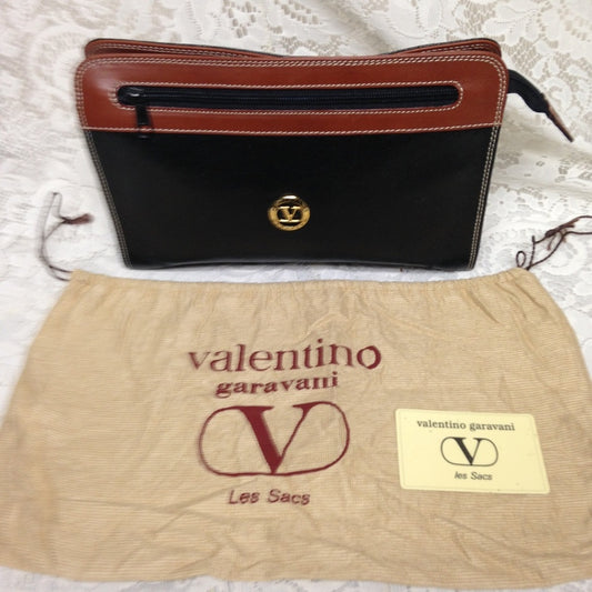 Valentino Garavani Black Leather Mens Clutch