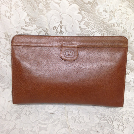 Valentino Garavani Tan Leather Mens Clutch