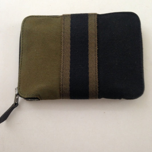 Authentic, Hermes Black-Green Zip-around Wallet