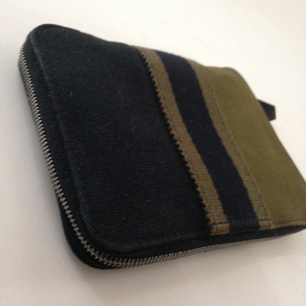 Authentic, Hermes Black-Green Zip-around Wallet