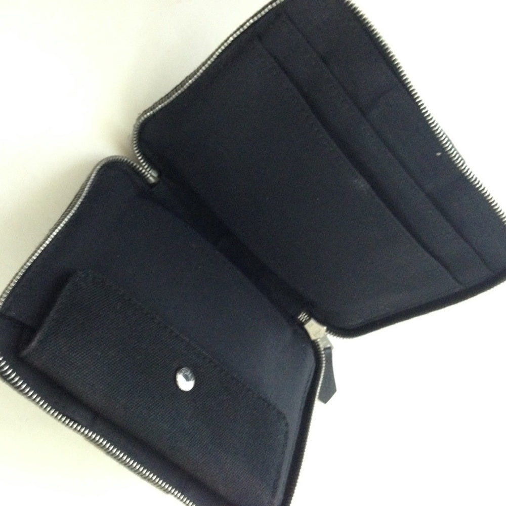 Authentic, Hermes Black-Green Zip-around Wallet