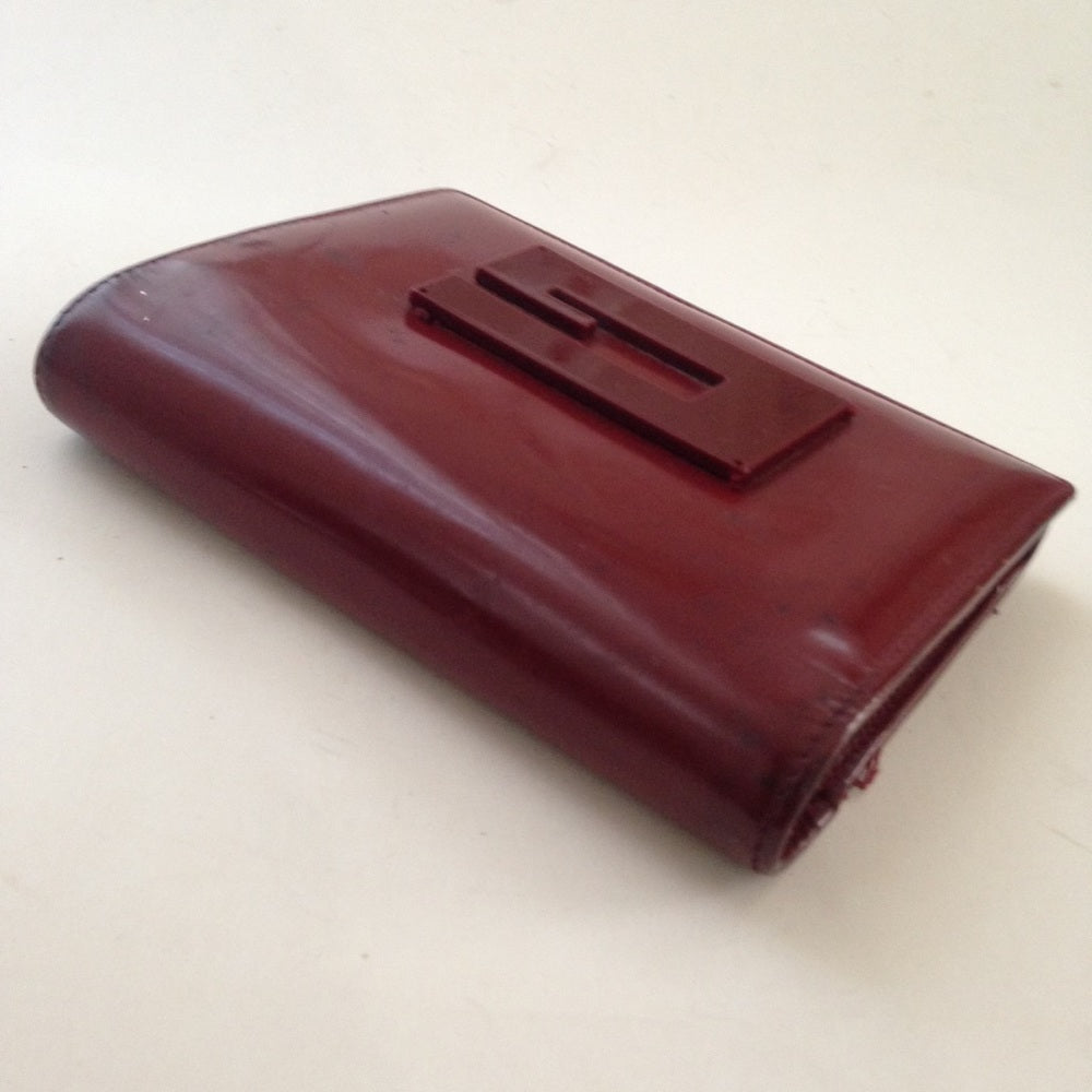 Authentic, Gucci Burgundy Enamel Trifold Wallet
