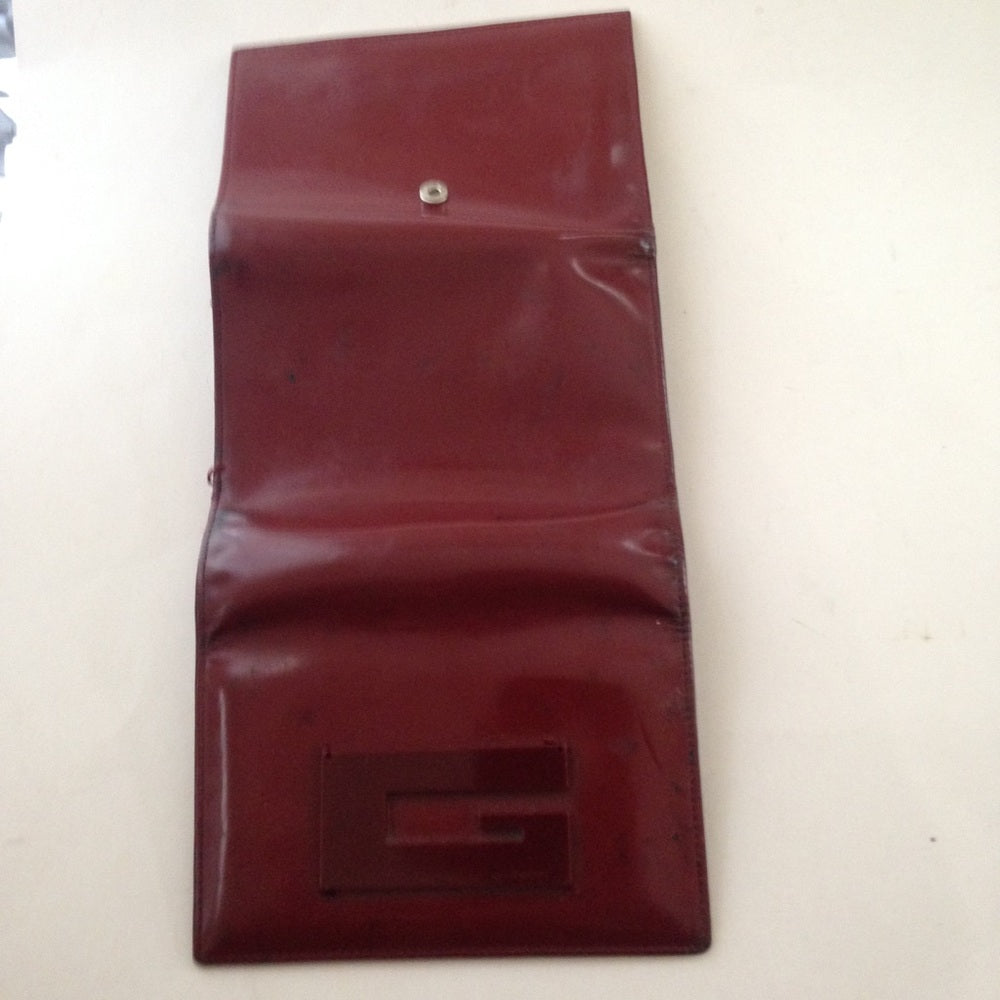Authentic, Gucci Burgundy Enamel Trifold Wallet