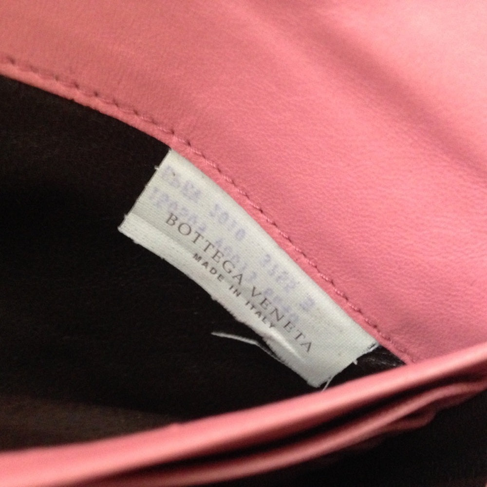 Authentic Bottega Veneta Pink Leather Bi-fold Wall