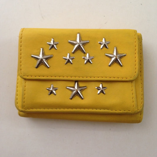 Jimmy Choo Yellow Leather Tri-fold Wallet