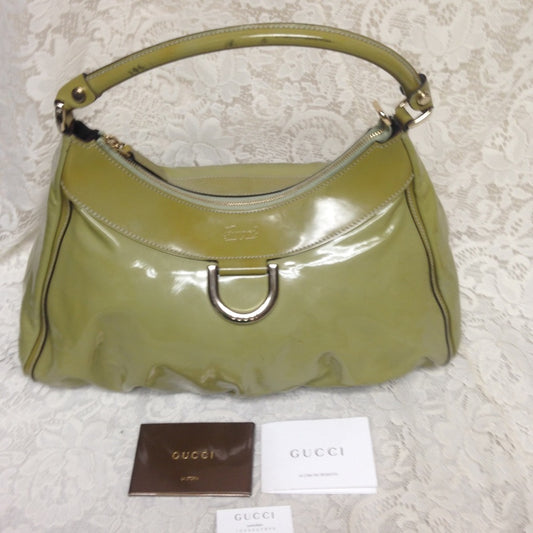 Gucci Green Patent Leather Shoulder Bag