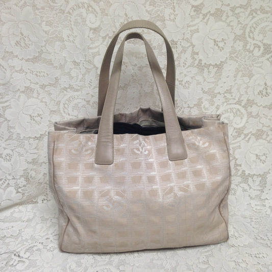 Chanel Travel Line Beige Nylon MM Tote