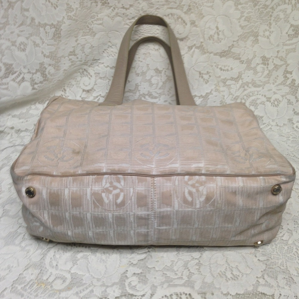 Chanel Travel Line Beige Nylon MM Tote