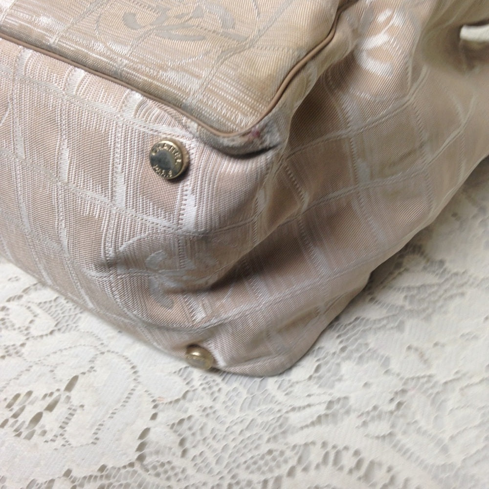 Chanel Travel Line Beige Nylon MM Tote