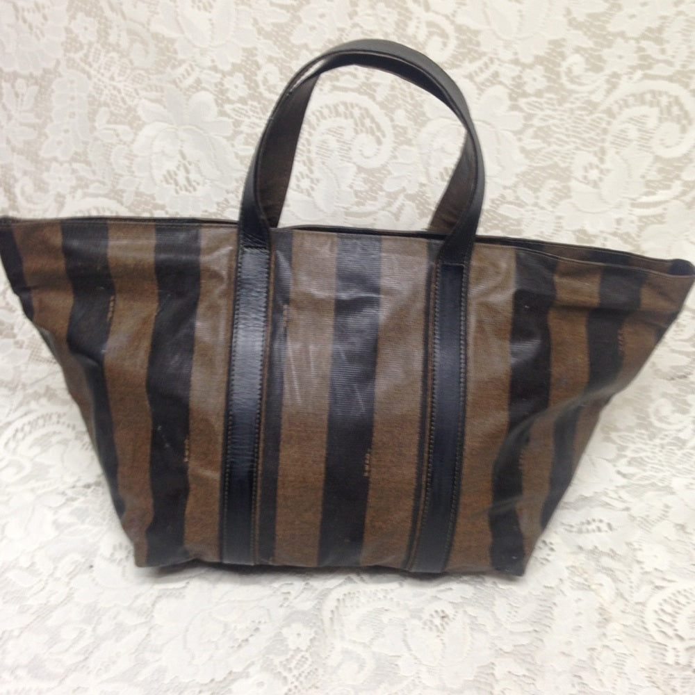 Authentic Fendi, Pequin Stripes Handbag Tote