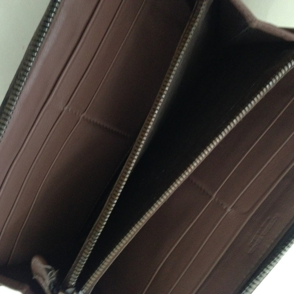 Bottega Veneta Black Leather Zip-Around Long Wall