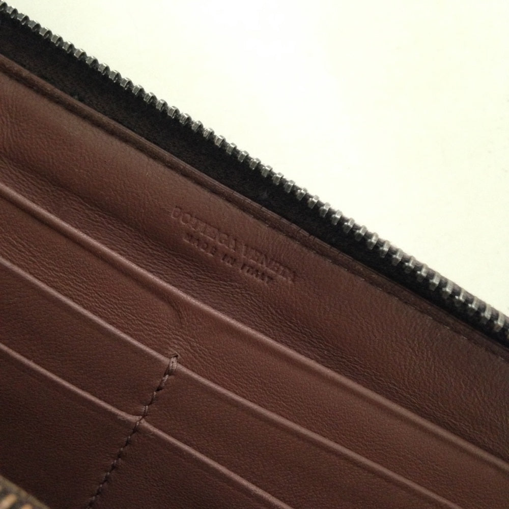 Bottega Veneta Black Leather Zip-Around Long Wall
