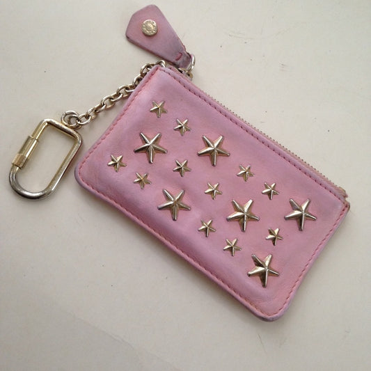 Jimmy Choo Pink Leather-Silver Star Coin-key Walle