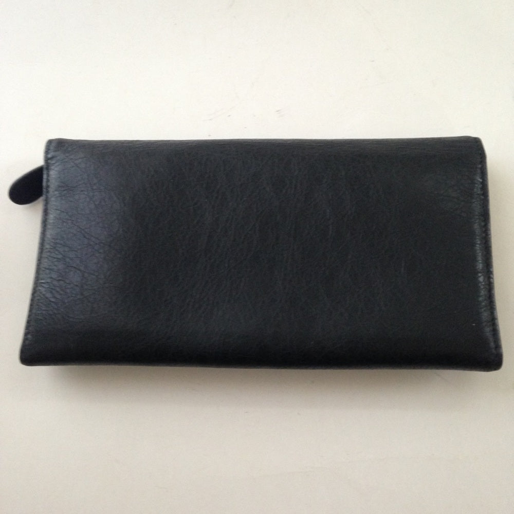 Balenciaga Black Silver Studded Leather Long Walle