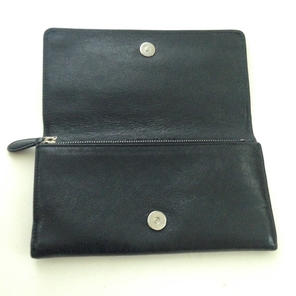 Balenciaga Black Silver Studded Leather Long Walle