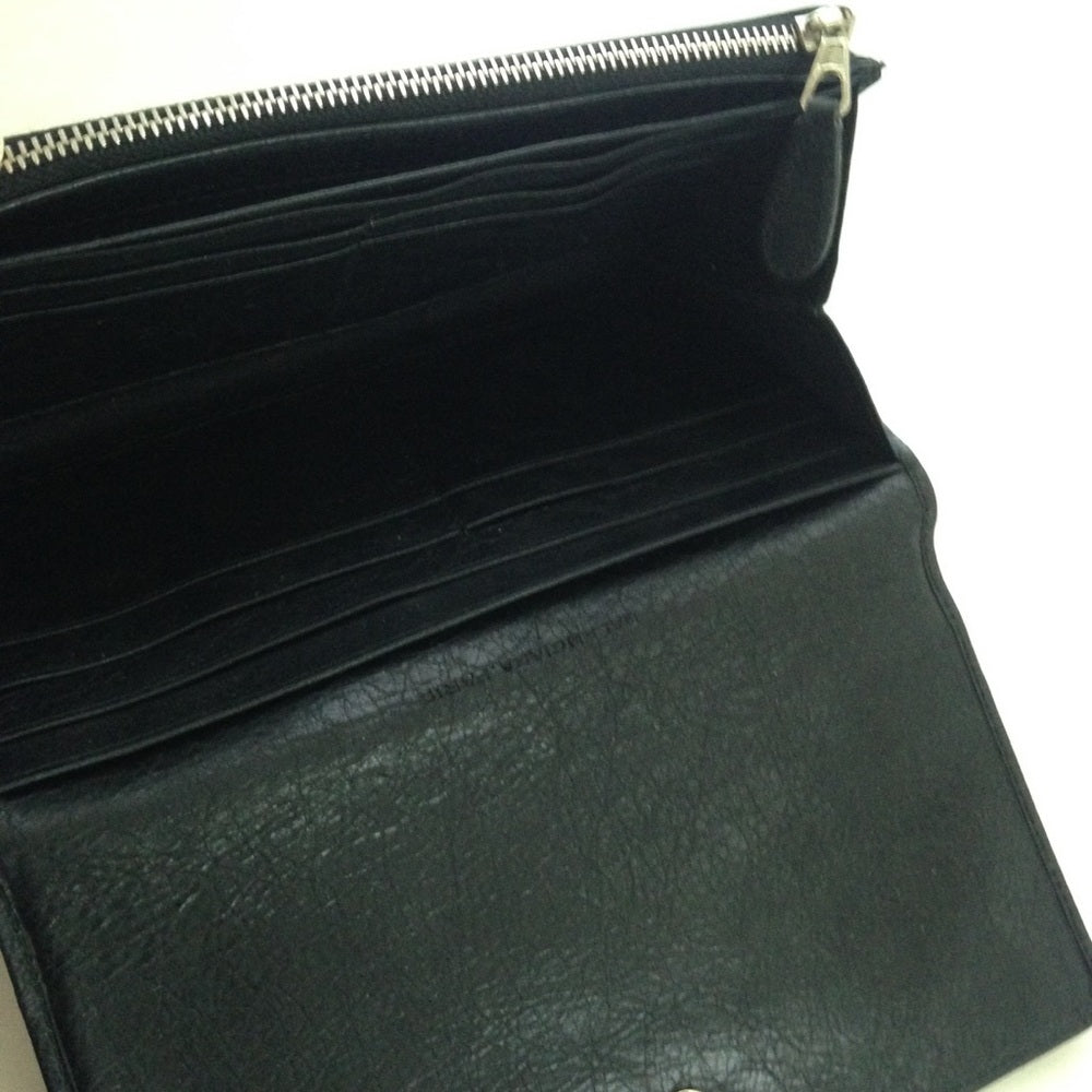Balenciaga Black Silver Studded Leather Long Walle