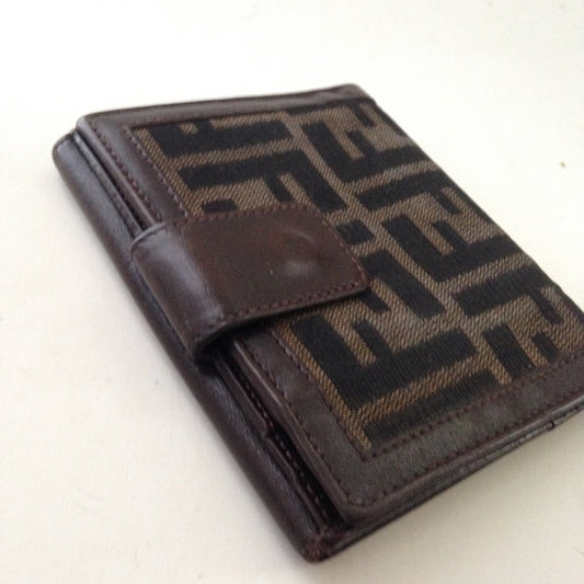 Fendi Italy, Zucca Pattern Compact Bifold Wallet