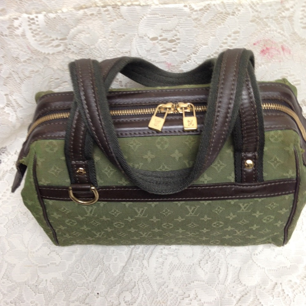 Louis Vuitton Mini Lin Green Josephine PM Handbag