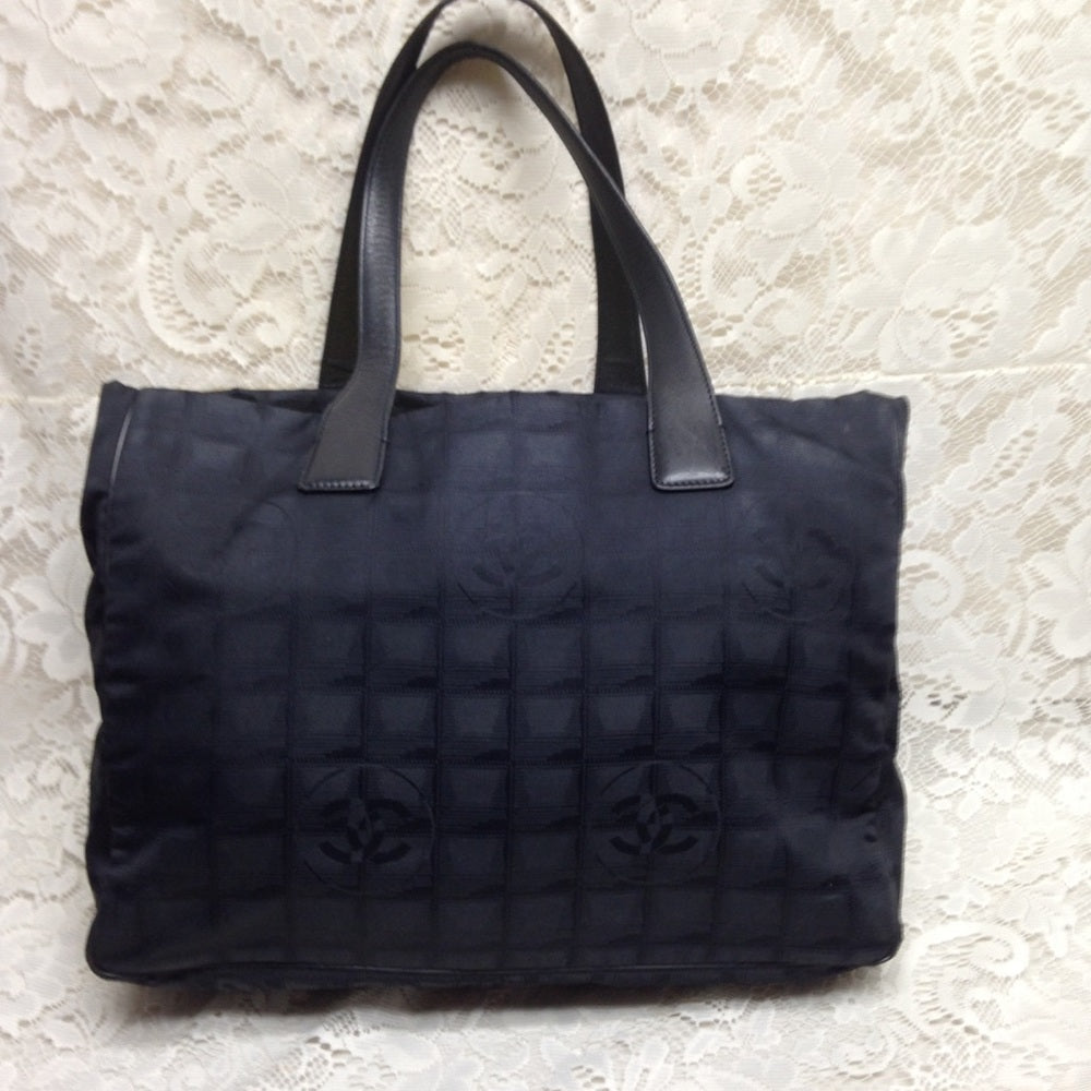 Chanel Travel Line Black Nylon MM Tote