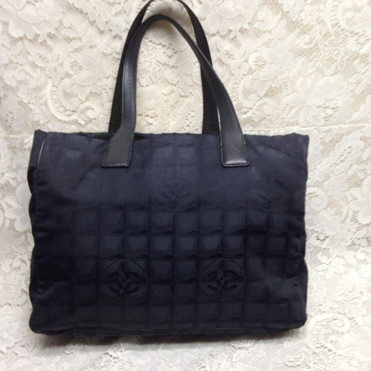 Chanel Travel Line Black Nylon MM Tote