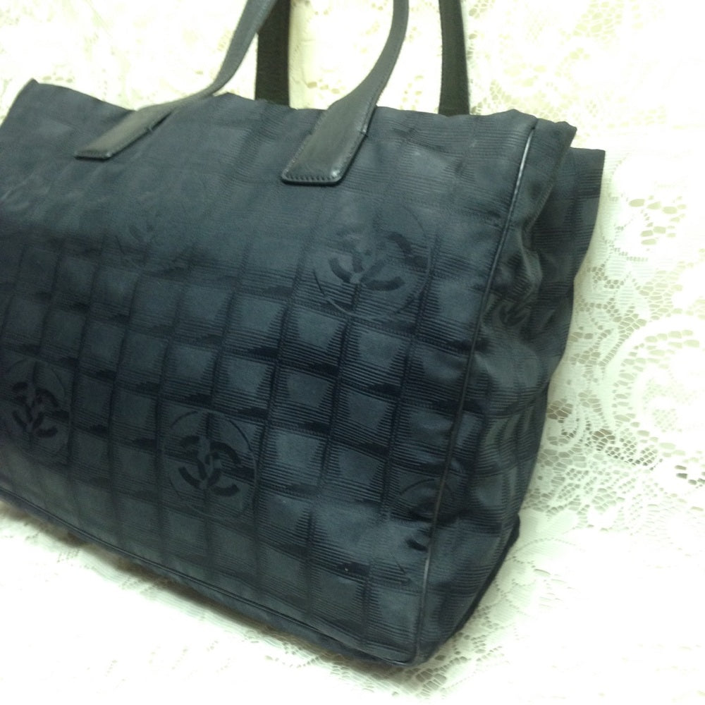 Chanel Travel Line Black Nylon MM Tote