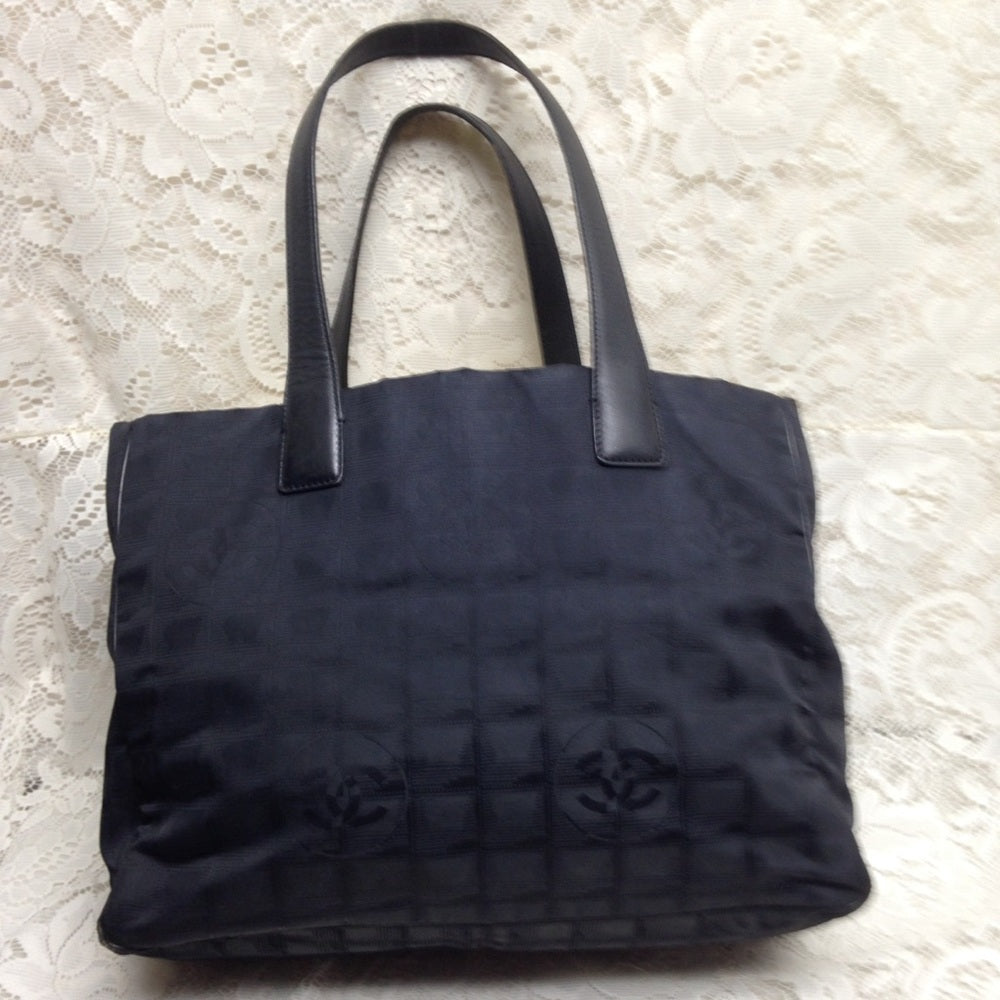 Chanel Travel Line Black Nylon MM Tote