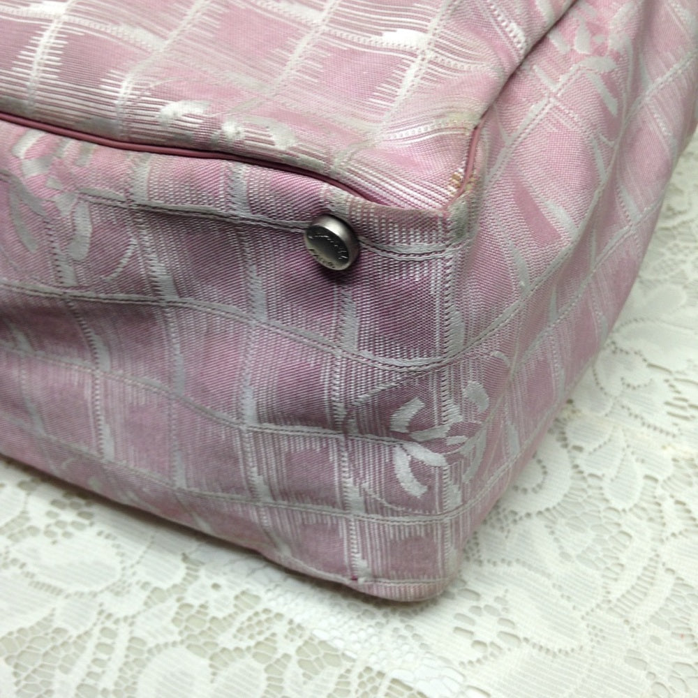 Chanel Travel Line Pink Nylon MM Tote