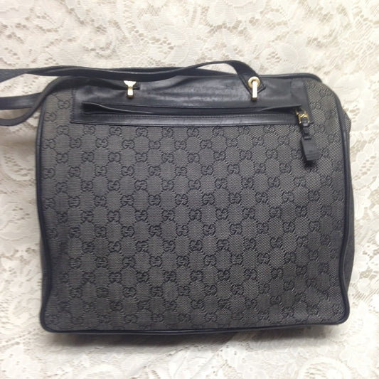 Vintage Gucci Italy, Black Mono Hand-Shoulder Bag