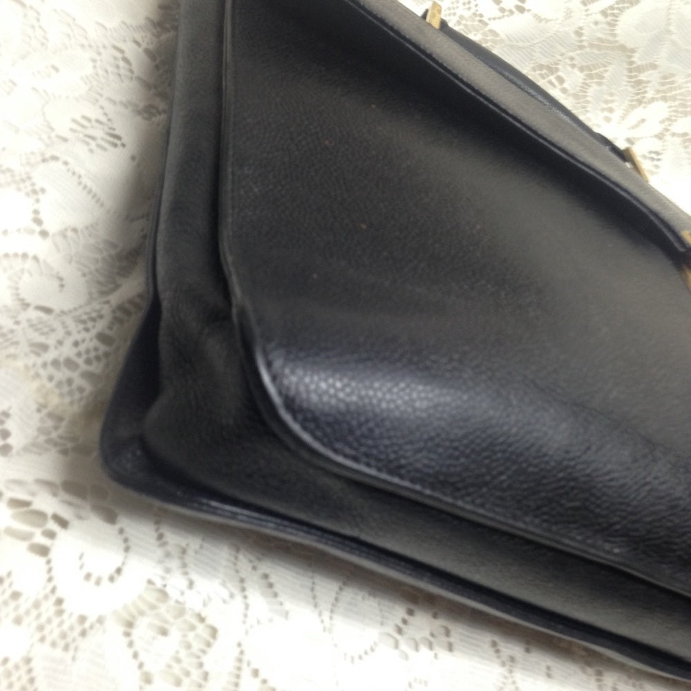 Authentic, Chanel Uni-sex Black Leather Briefcase
