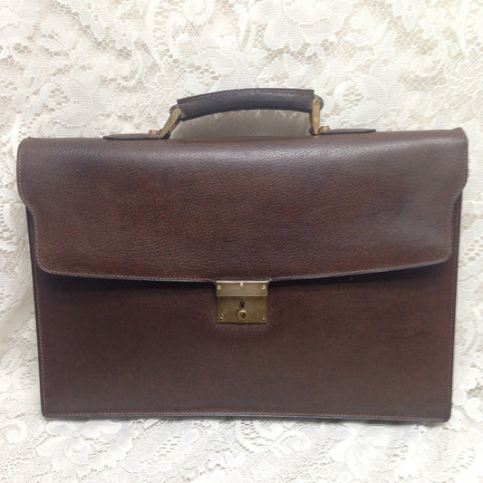 Vintage Gucci Unisex Brown Leather Unisex Briefcas