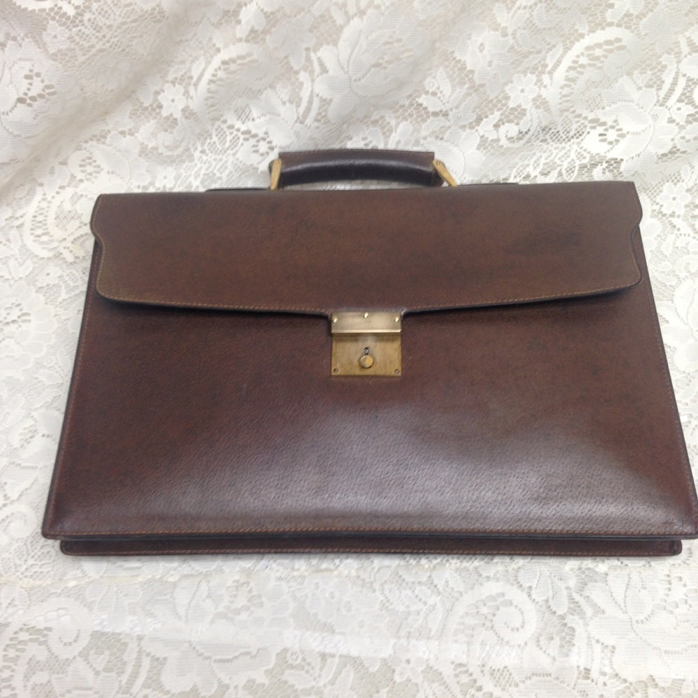 Vintage Gucci Unisex Brown Leather Unisex Briefcas