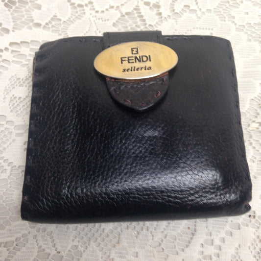 Fendi Selleria Black-Pink Compact Wallet