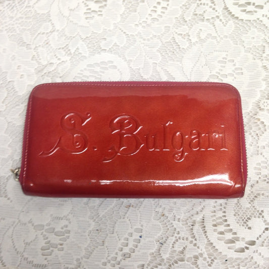 Commemorative S. Bulgari Red Vernis Long Wallet