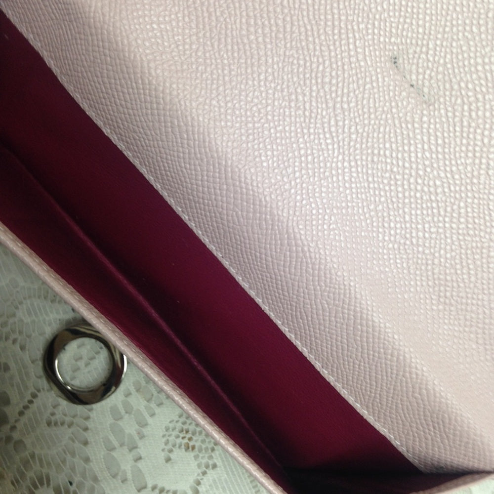 Bulgari Pink Leather Bifold Long Wallet