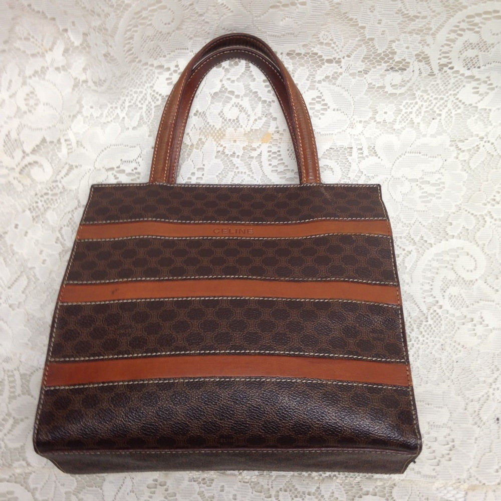 Celine Brown Macadam Handbag 10in x 9in x 3in