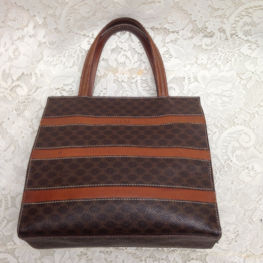 Celine Brown Macadam Handbag 10in x 9in x 3in