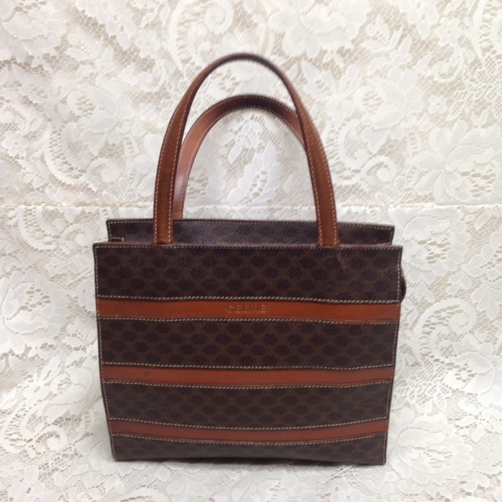 Celine Brown Macadam Handbag 10in x 9in x 3in