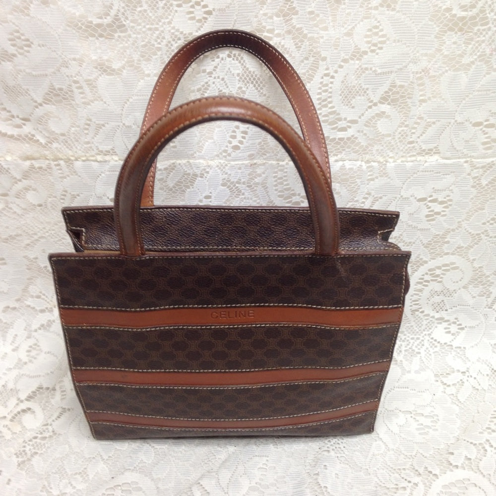 Celine Brown Macadam Handbag 10in x 9in x 3in