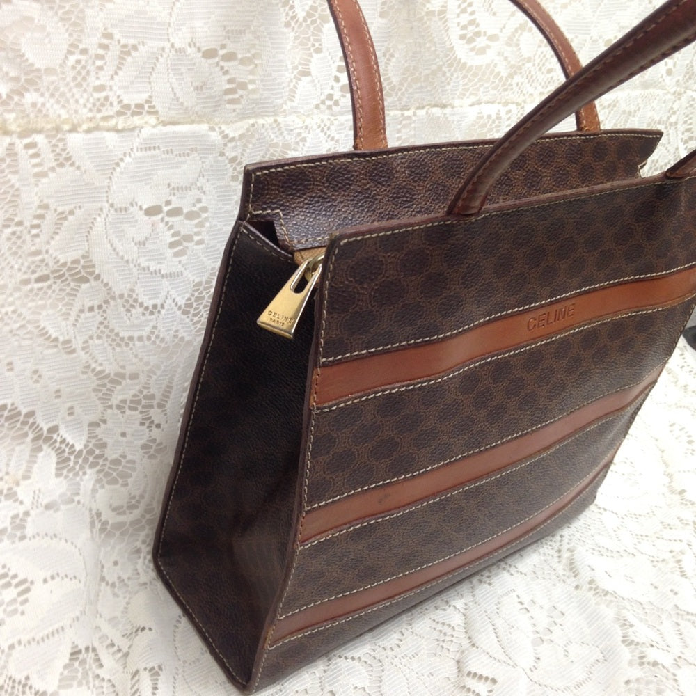 Celine Brown Macadam Handbag 10in x 9in x 3in