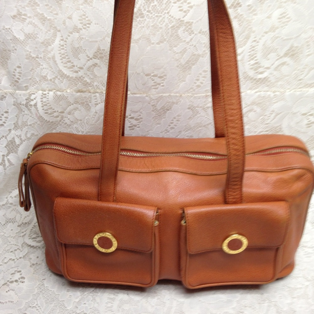 Bulgari Tan Leather Shoulder bag